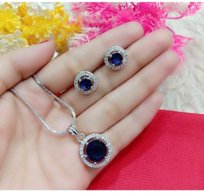 MK Gallery Alloy Blue Jewellery Set(Pack of 1)