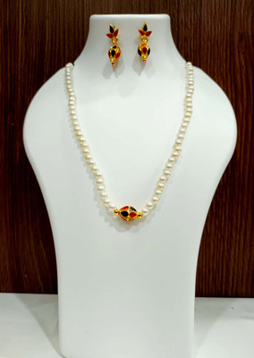 shree balaji gold Metal, Copper, Dori Gold-plated Black, Red Jewellery Set(Pack of 1)