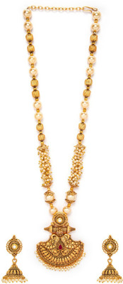 RUBANS Alloy Gold-plated Gold, Red, Silver Jewellery Set(Pack of 1)