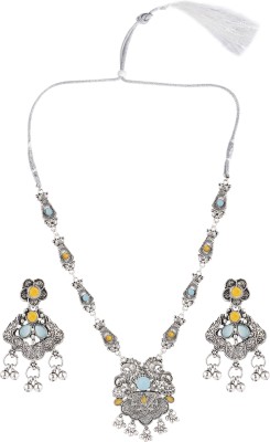 Velvet Jewelz Oxidised Silver Yellow, Blue Jewellery Set(Pack of 3)