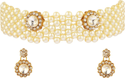 house of common Brass Brass White, Gold Jewellery Set(Pack of 1)