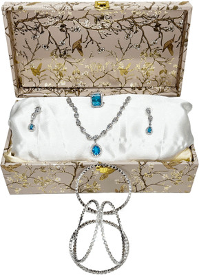 Mogha Jewels Brass Silver Jewellery Set(Pack of 4)