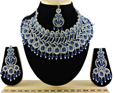 VATSALYA creation Alloy Gold-plated Blue Jewellery Set(Pack of 1)