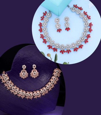 Divastri Brass Gold-plated Multicolor Jewellery Set(Pack of 1)