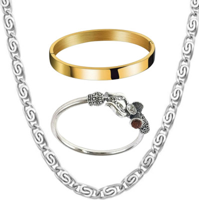 Vipunj Brass Silver Multicolor Jewellery Set(Pack of 3)