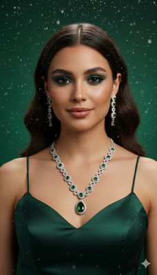 Dazzle Jewel Alloy Green Jewellery Set(Pack of 1)