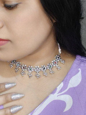SASSYshine Alloy Black Silver Silver Jewellery Set(Pack of 1)