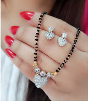 Bhagya Lakshmi Alloy Gold-plated White, Gold, Black Jewellery Set(Pack of 1)