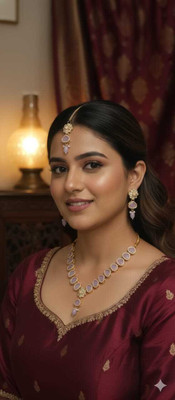 ICG Alloy Gold-plated White Jewellery Set(Pack of 1)