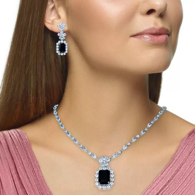 DENICRAAS Alloy Sterling Silver Black, Silver Jewellery Set(Pack of 1)