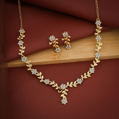 JOSANAIMITATION Alloy Gold-plated Silver Jewellery Set(Pack of 1)