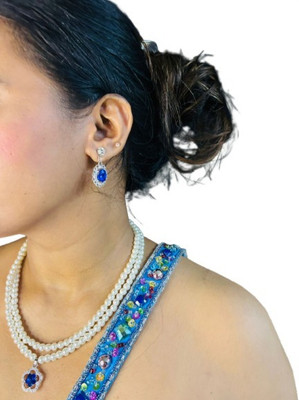 Luxior Tech pvt Ltd Alloy White Jewellery Set(Pack of 1)