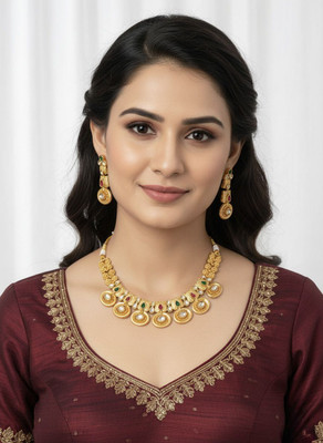 JYONA Alloy Gold-plated Multicolor Jewellery Set(Pack of 1)