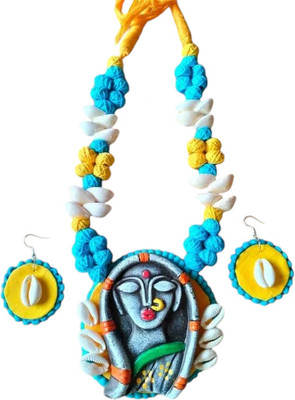 Monisa Creation Fabric, Clay Multicolor Jewellery Set(Pack of 1)