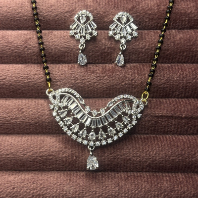 Akash Alloy Silver White Jewellery Set(Pack of 1)