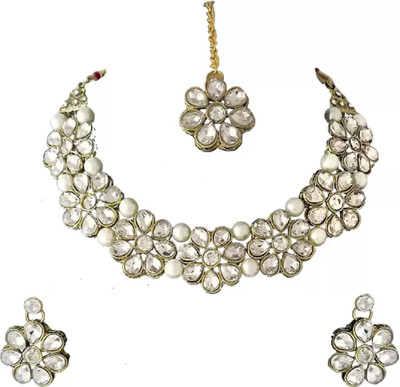 CATALYST Mother of Pearl Gold-plated White Jewellery Set(Pack of 1)