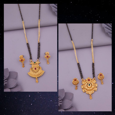 bhanu diam Metal Gold-plated Gold Jewellery Set(Pack of 2)