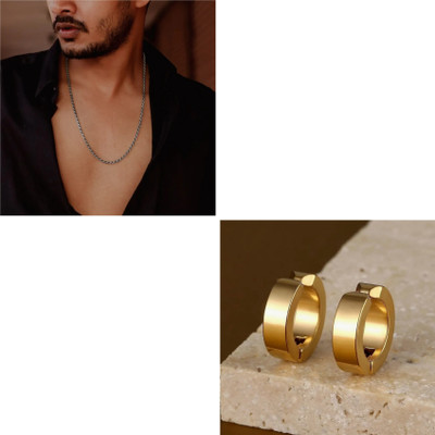 MAATRCHAAYA Stainless Steel Gold-plated, Sterling Silver Gold, Silver Jewellery Set(Pack of 2)