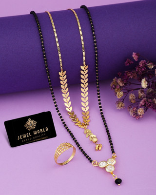 Jewel WORLD Brass, Copper Gold-plated Gold, Black Jewellery Set(Pack of 3)