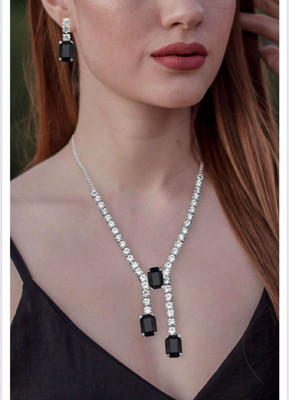 rahigold Brass, Metal, Alloy Silver Black Jewellery Set(Pack of 1)