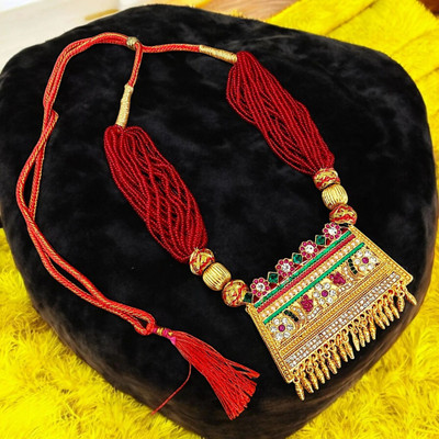 AAD Alloy Gold-plated Red, Gold Jewellery Set(Pack of 1)