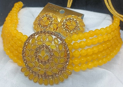 suman jewellers Alloy Gold-plated Yellow Jewellery Set(Pack of 3)
