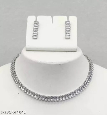 DIMIKI Alloy Silver Silver, White Jewellery Set(Pack of 1)