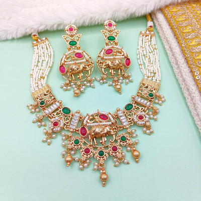 NANDAI Alloy Gold-plated Multicolor Jewellery Set(Pack of 1)