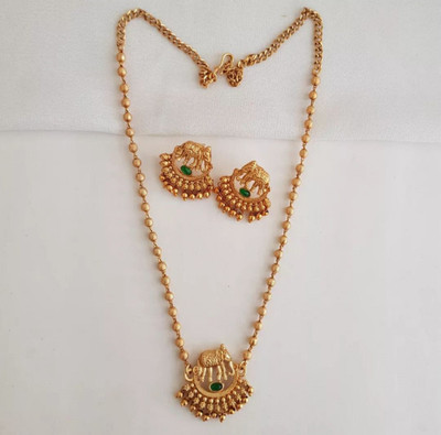 Rienta Alloy Gold-plated Green Jewellery Set(Pack of 1)