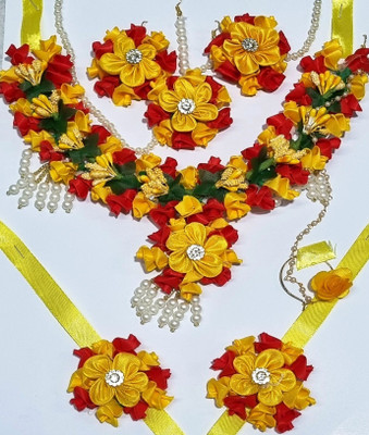 ALL DAY 365 Fabric Yellow, Red Jewellery Set(Pack of 1)