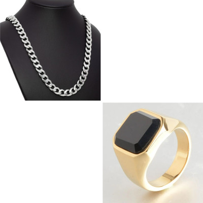 MAATRCHAAYA Stainless Steel Gold-plated, Sterling Silver Gold, Silver Jewellery Set(Pack of 2)