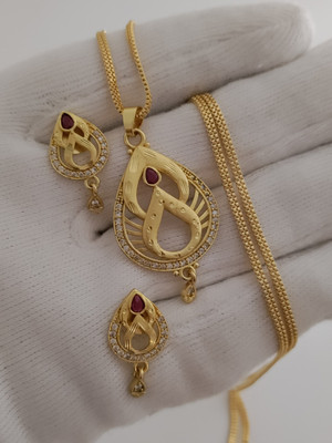 Niva Fashion Brass Gold-plated Gold Jewellery Set(Pack of 2)