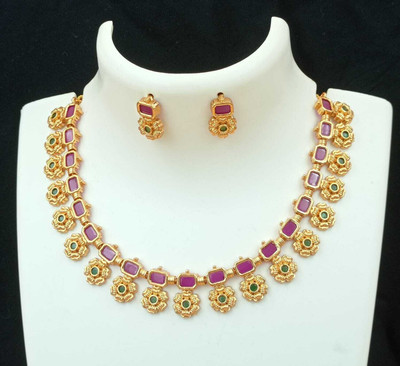 Shilpa Creation Brass Gold-plated Multicolor Jewellery Set(Pack of 2)