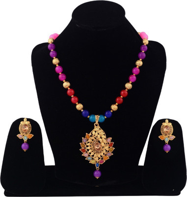 Darsha Collections Stone, Mother of Pearl, Alloy Gold-plated Multicolor Jewellery Set(Pack of 1)