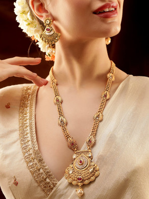RUBANS Brass Gold-plated Gold Jewellery Set(Pack of 3)