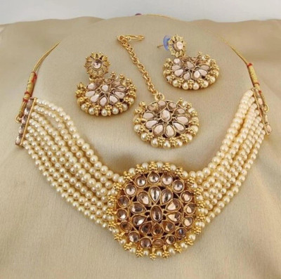 Bold Style Alloy Gold-plated Gold Jewellery Set(Pack of 1)