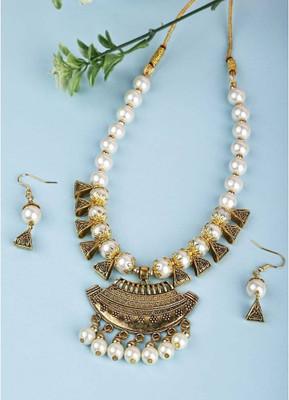 SKG Fashion Store Alloy Gold-plated White Jewellery Set(Pack of 1)