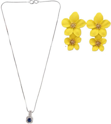 SRK Fashions Alloy Blue, Yellow Jewellery Set(Pack of 1)