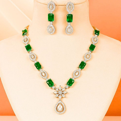 Amoha Lifestyle Alloy Silver Green, Silver Jewellery Set(Pack of 3)