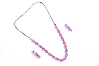 LUSTRA Brass Silver Silver, Purple Jewellery Set(Pack of 1)