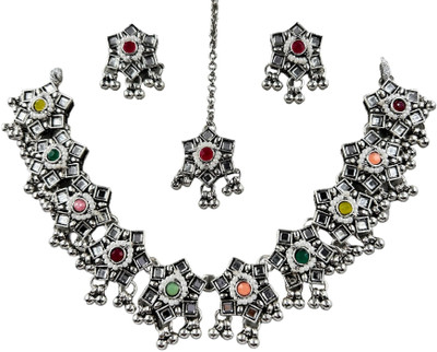 Antiquejewellry Alloy Rhodium Multicolor Jewellery Set(Pack of 1)