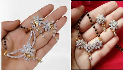 P R Production Oxidised Silver Multicolor Jewellery Set(Pack of 2)