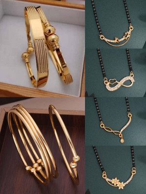 VEDDAA Brass Gold-plated Black, Bronze Jewellery Set(Pack of 6)