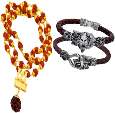 Green Spiritual Wood Brown Jewellery Set(Pack of 3)