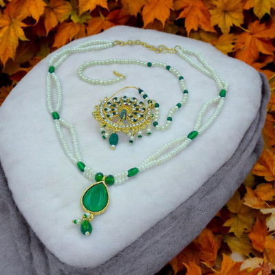 Dado sutho Alloy Gold-plated Green Jewellery Set(Pack of 2)