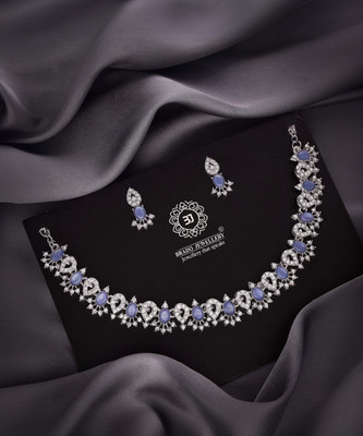 brado jewellery Brass Gold-plated Silver, White, Blue Jewellery Set(Pack of 1)