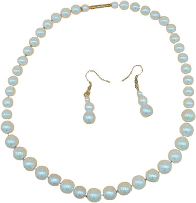 Zooni Collections Mother of Pearl White Jewellery Set(Pack of 1)