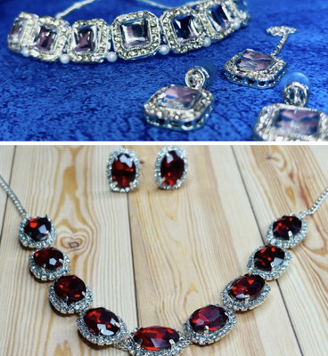 GEMSTJ Alloy Red, White Jewellery Set(Pack of 1)