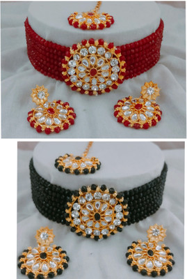 MA Enterprises Alloy Gold-plated Multicolor Jewellery Set(Pack of 3)