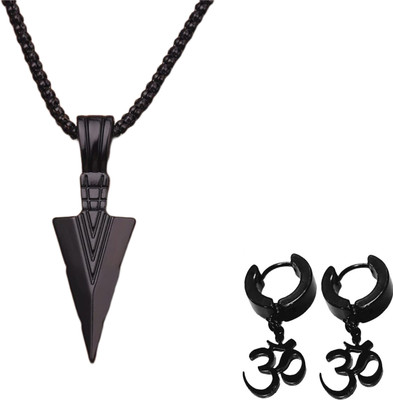 Vipunj Alloy Titanium Black Jewellery Set(Pack of 2)